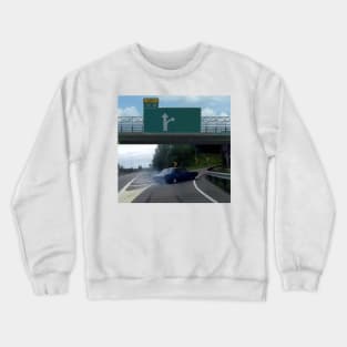 Left Exit 12 Off Ramp Meme Crewneck Sweatshirt